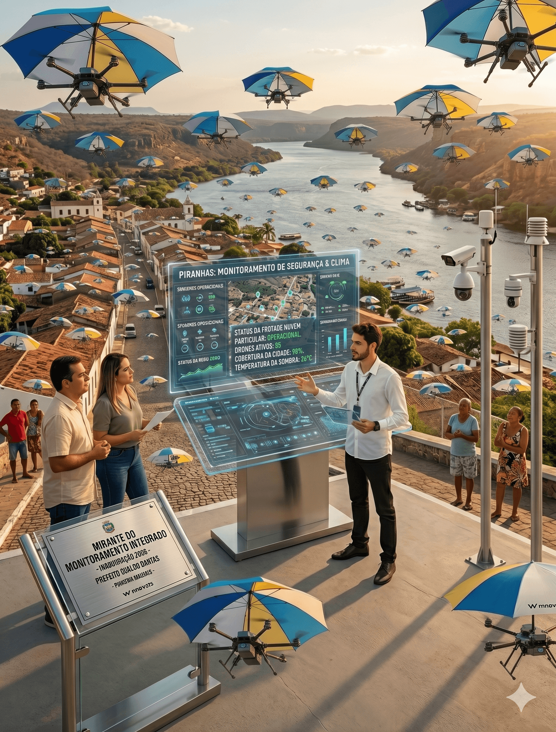 Prefeito Eraldo anuncia o "Projeto Nuvem Particular": Drones com guarda-sol inteligente para cada morador